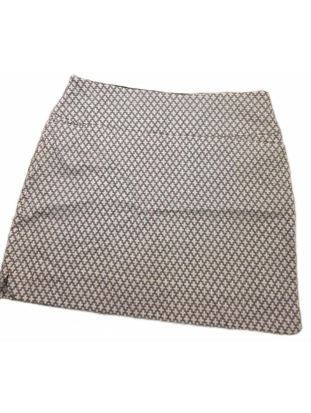 Women's XXL Black and White Pattern Mini Skirt with Pockets, Like New